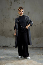osaka wide leg jeans Black