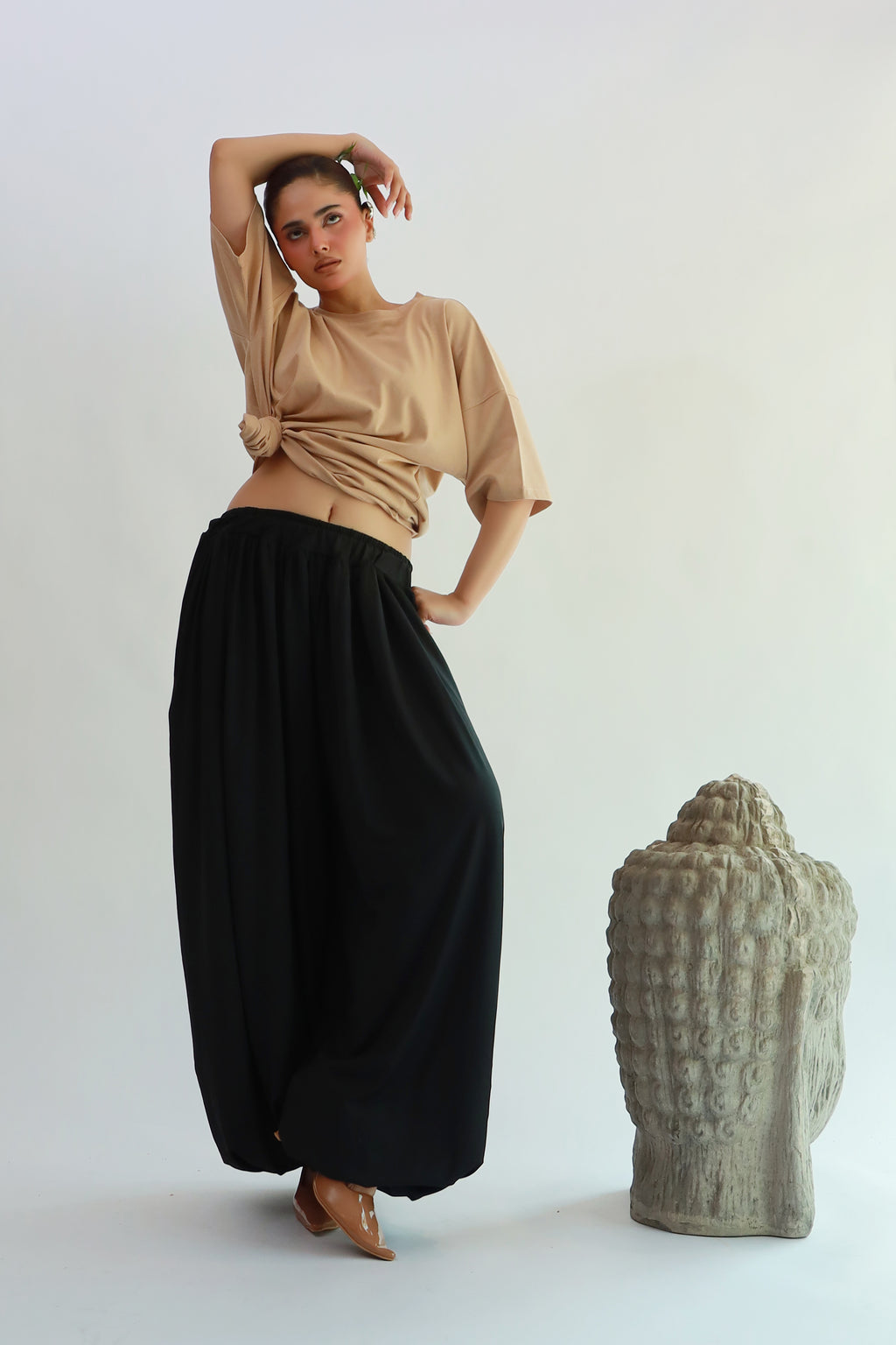 Luna  Cocoon Blended Pants Black