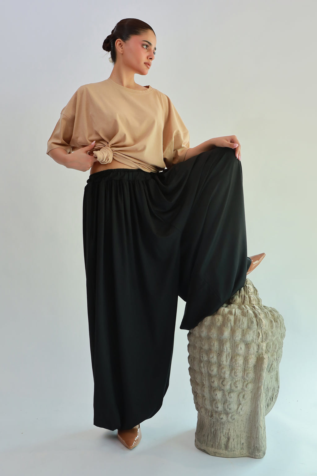 Luna  Cocoon Blended Pants Black