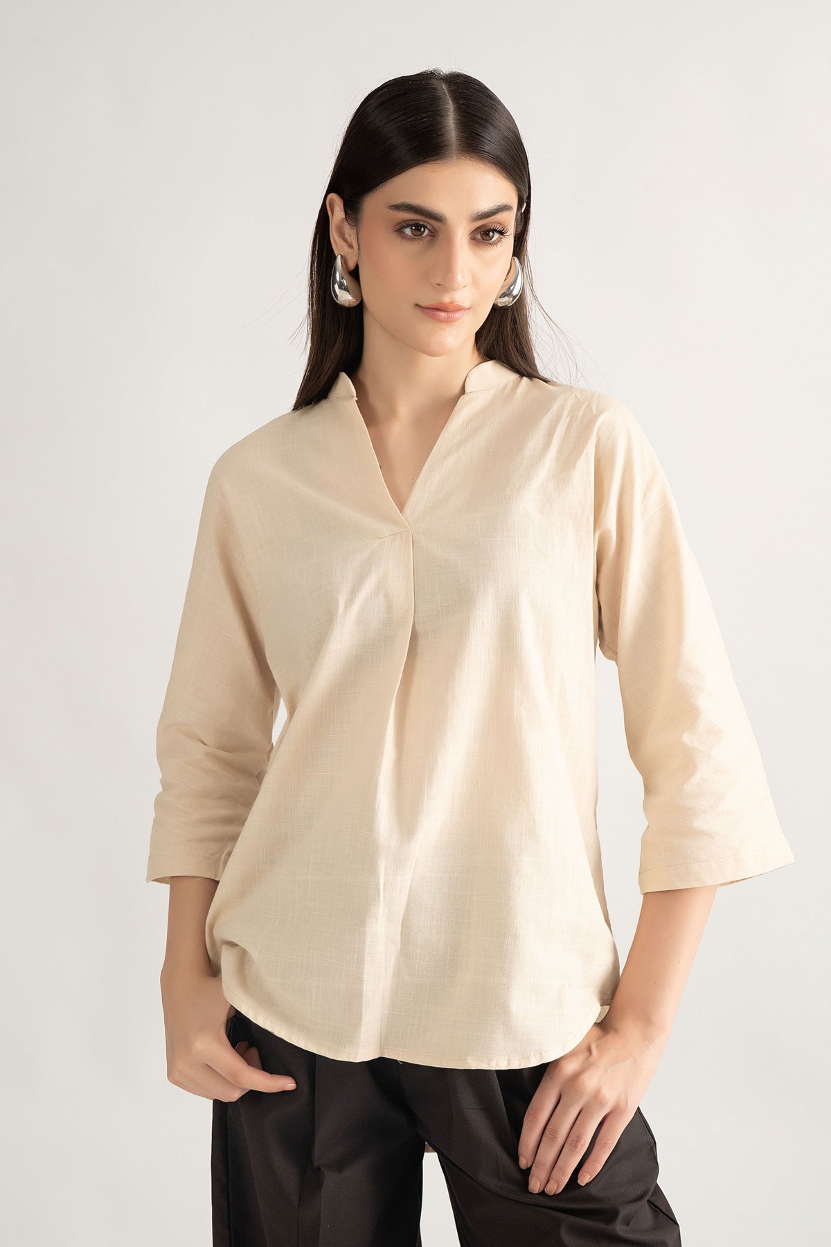 VALE IRISH COTTON BLOUSE BEIGE (ship in 5 Days)