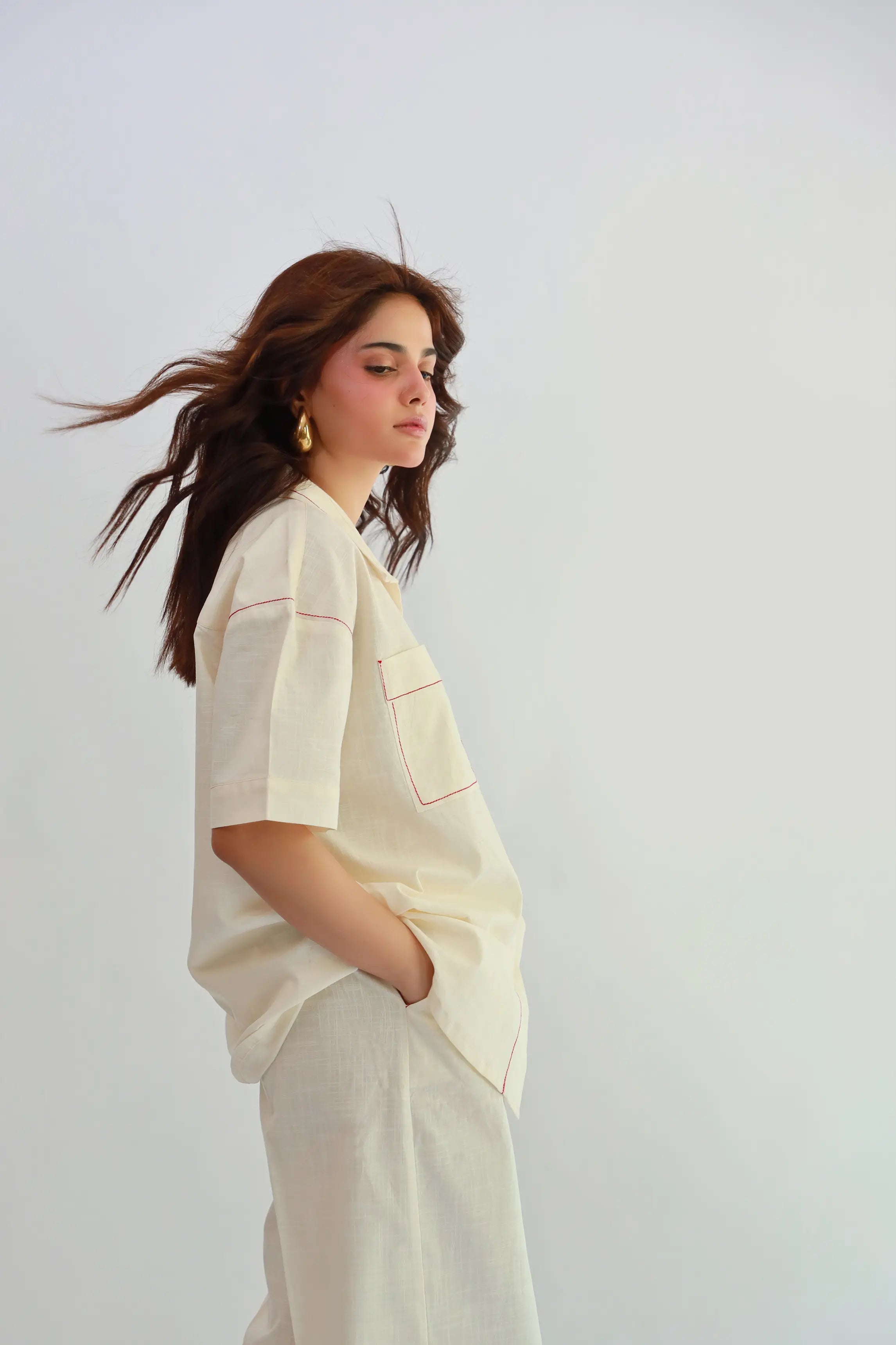 Golden Hour Button Down Off White