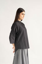 VALE IRISH COTTON BLOUSE BLACK (ship in 5 Days)