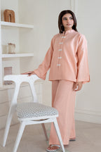 Mandarin Collared Pink Set