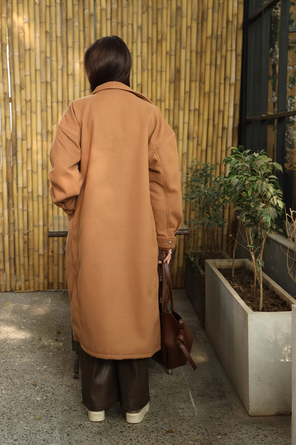 Cavallo woollen Long Coat Camel