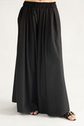 DRAPED PLAZZO HERRINGBONE PANTS BLACK  (Ship in 7 Days)