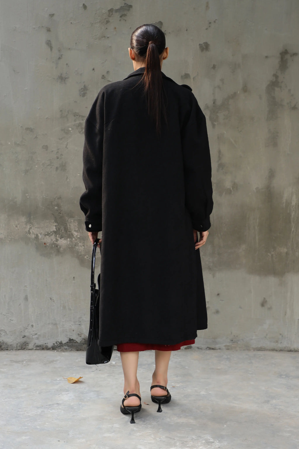 Cavallo woollen Long Coat  Black