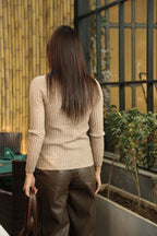 Oak Ribbed Sweater Light Brown
