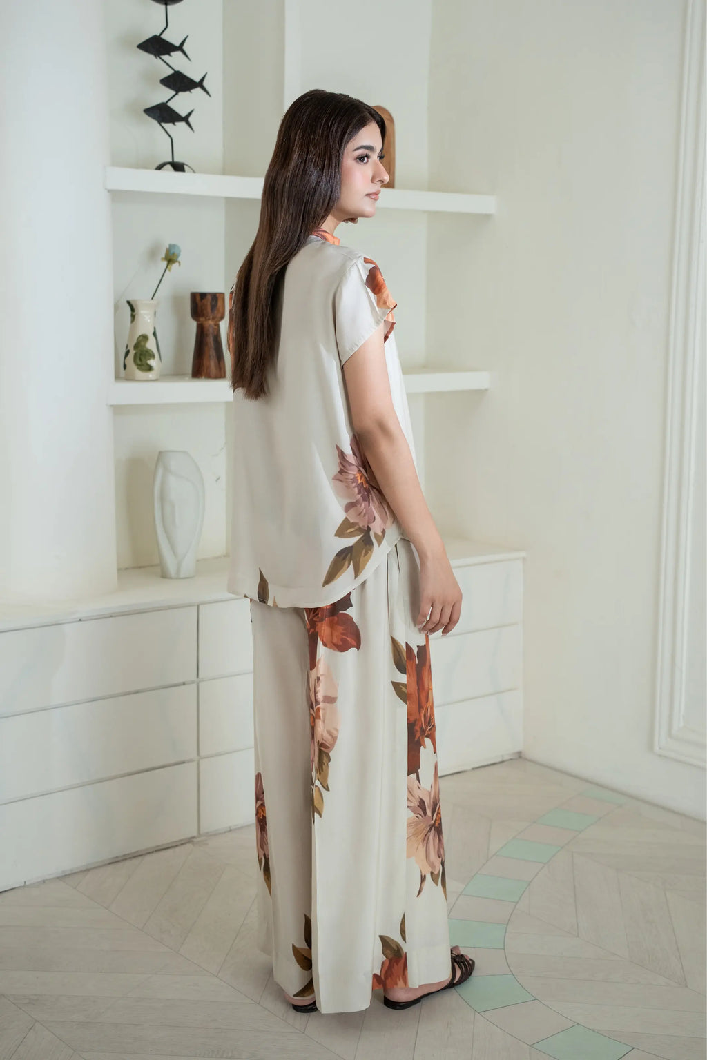 Sierra Rayon Cotton Set Beige/Rust