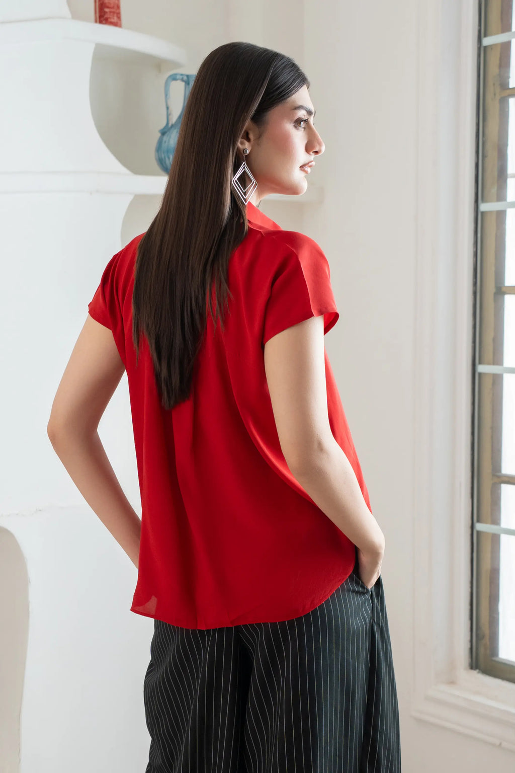 Barelight Button Down Red (ship in 5 days )