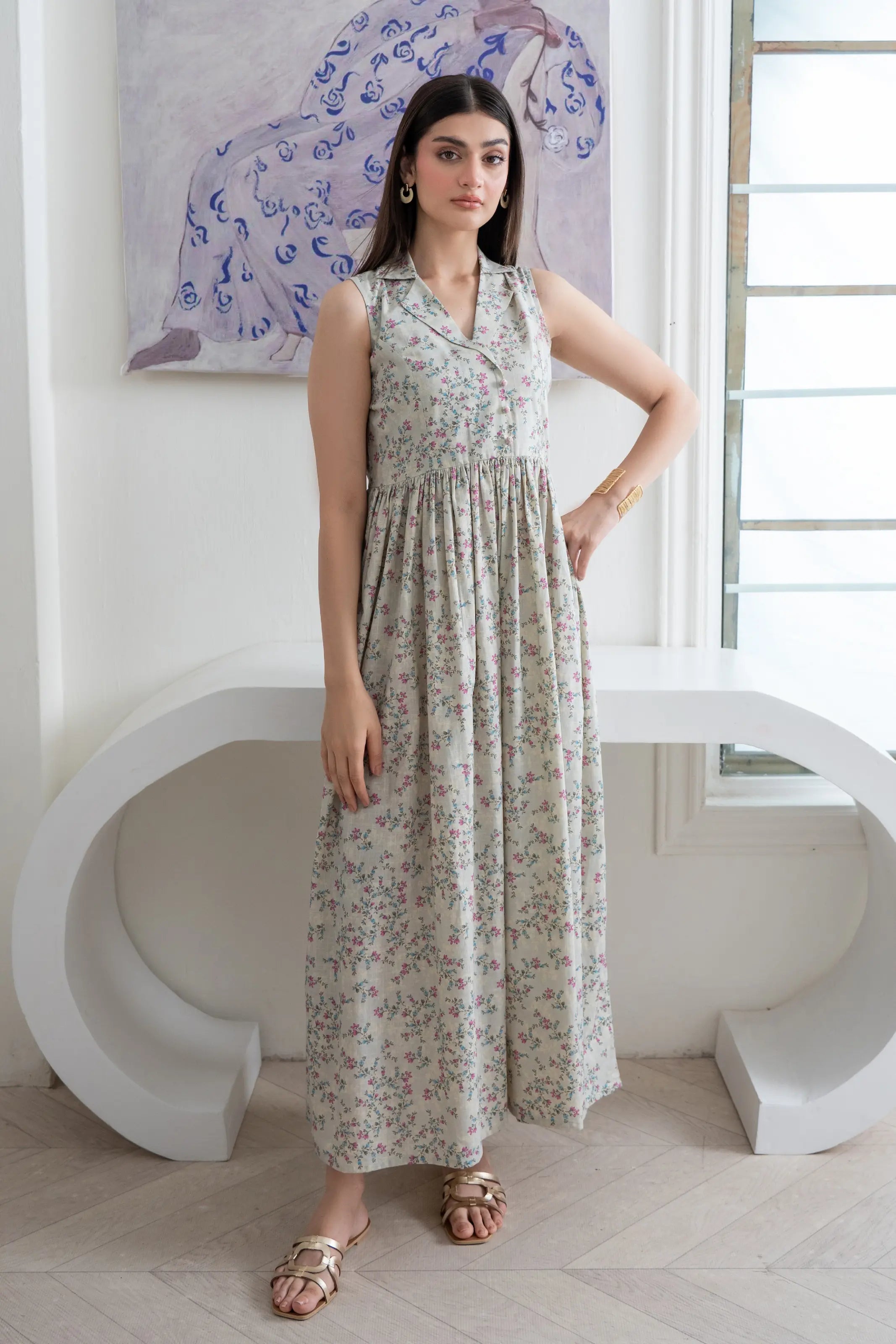 Flora Ease Long Dress (ship in 5 days )